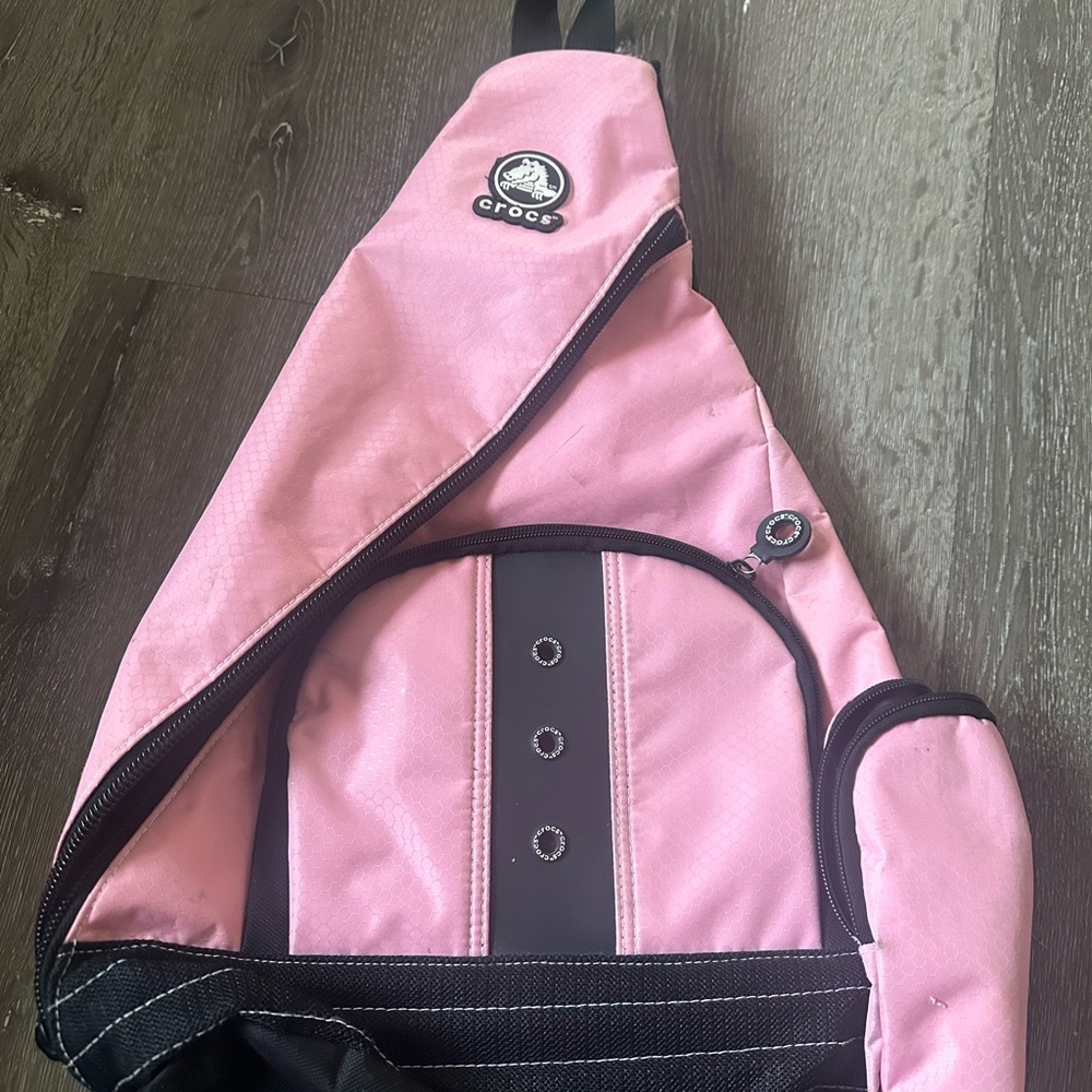 CROCS Pink and Black Tote